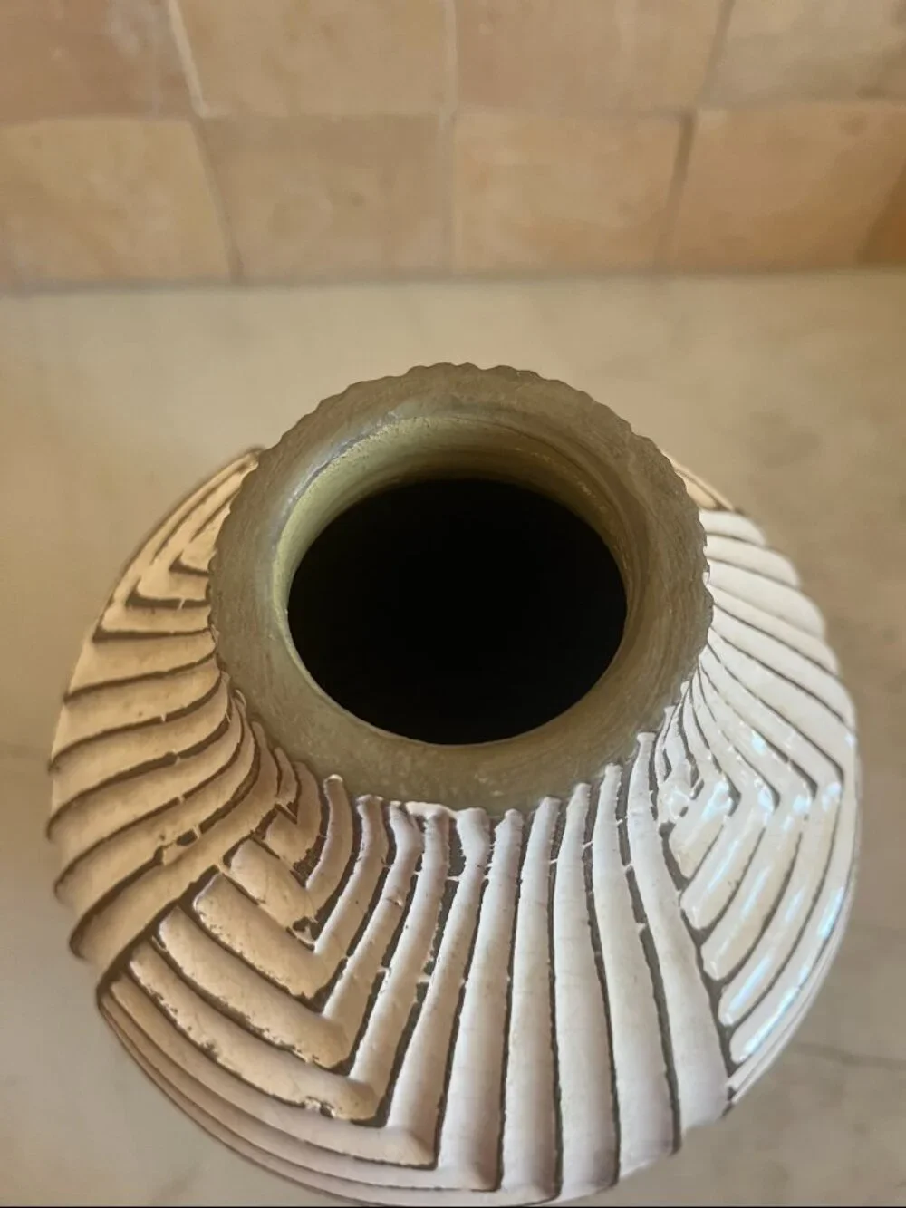 West Elm Ribbed Ceramic Stoneware Vase